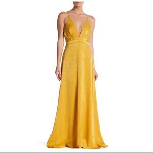 Yellow Floor Length Silky Dress